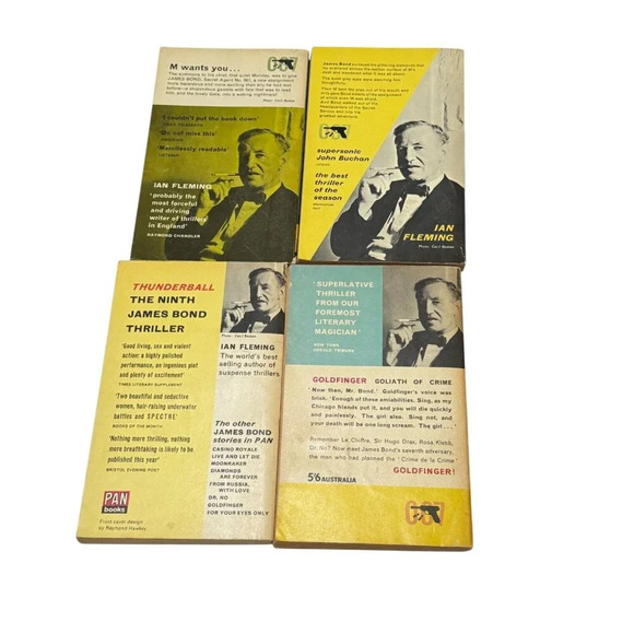 Ian Fleming James Bond 4 Book PB PAN Goldfinger Thunderball Diamonds More 1960s - Picture 2 of 16